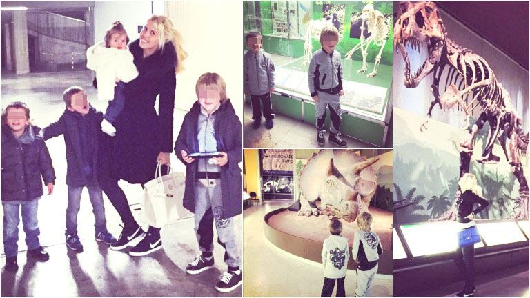 Wanda Nara en un museo de ciencias naturales de Milán (Fotos: Instagram)