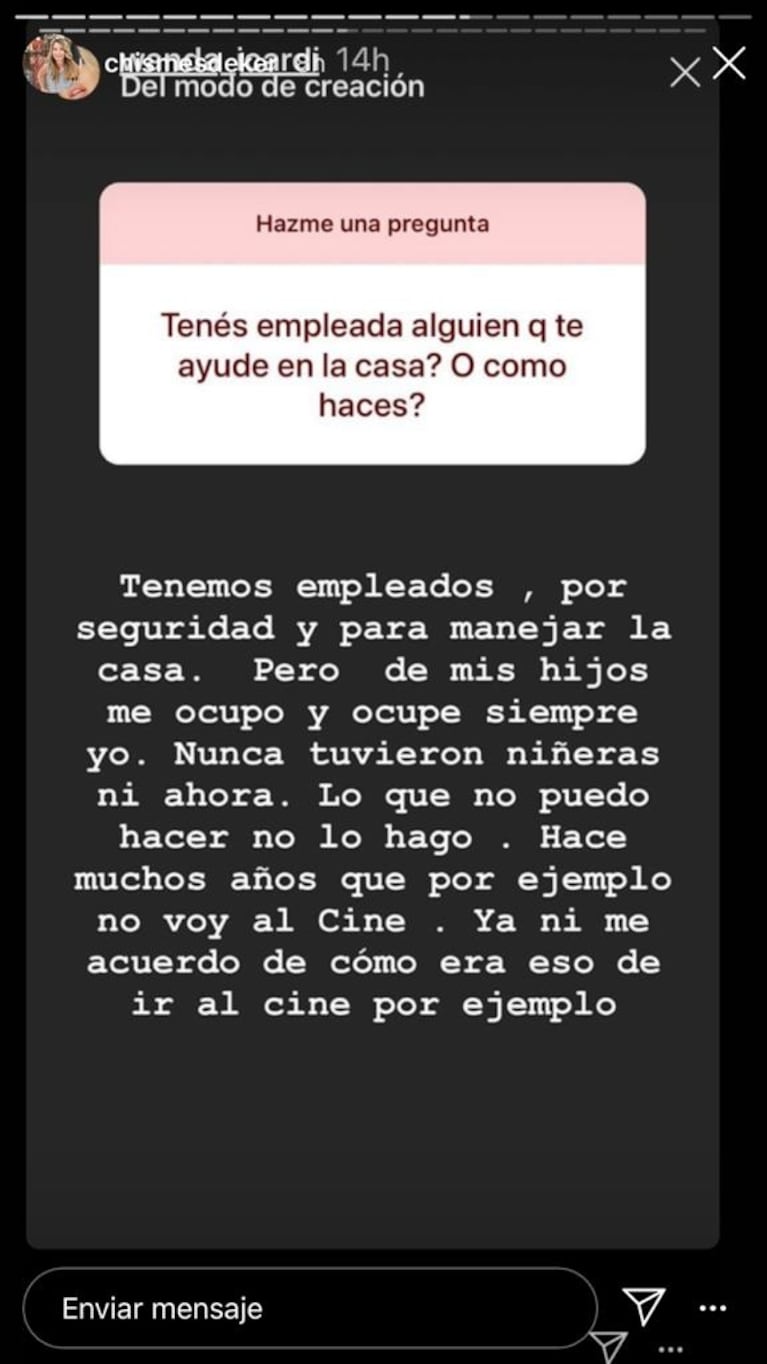 Wanda Nara explicó por qué no tiene niñeras y fue contundente: "Lo que no puedo hacer, no lo hago"