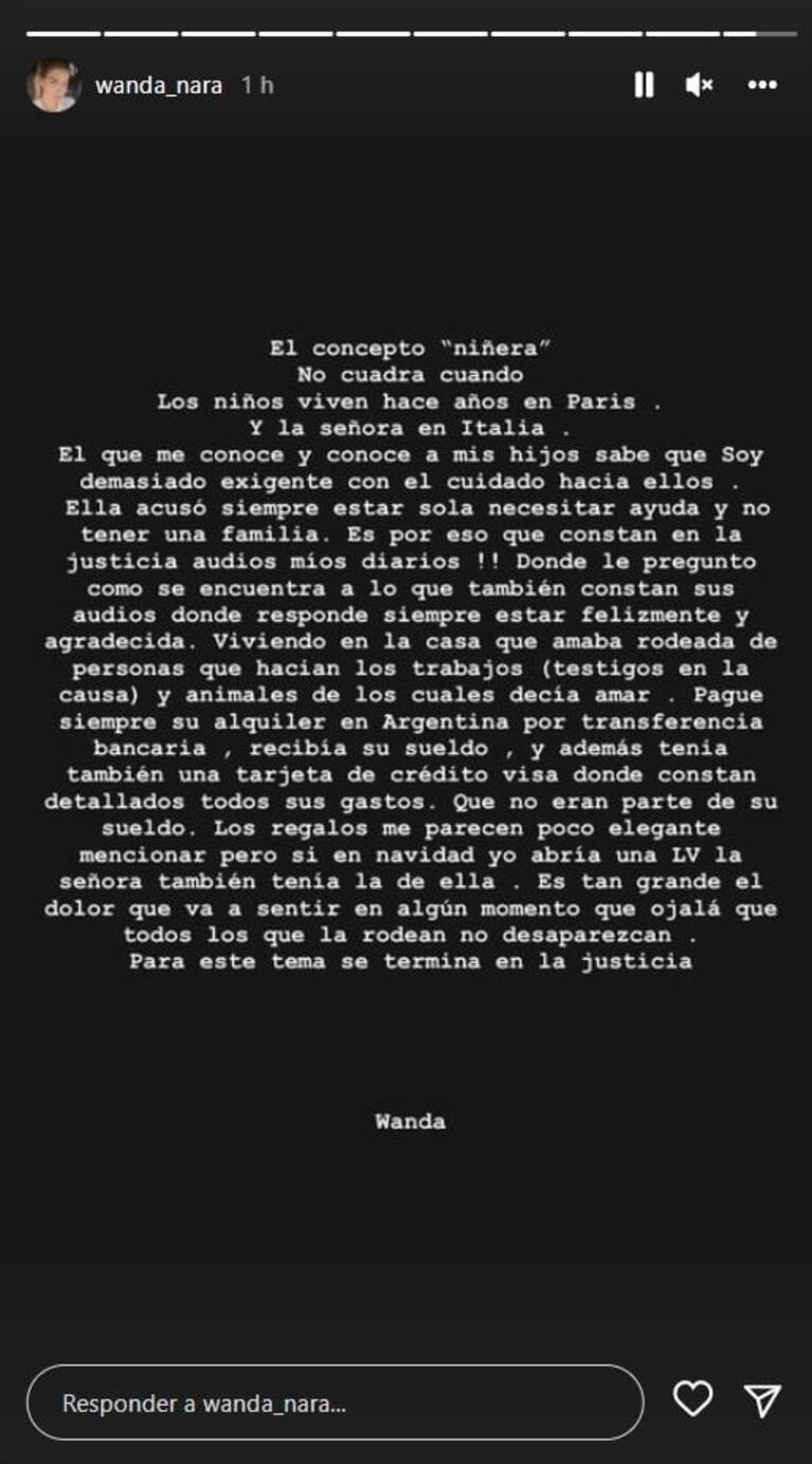 Wanda Nara filtró chats privados con su exempleada y fue contundente: "Este tema se termina en la Justicia"