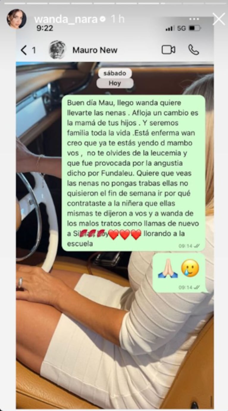 Wanda Nara filtró nuevos chats de Mauro Icardi: “La China fue el final de una hermosa familia”