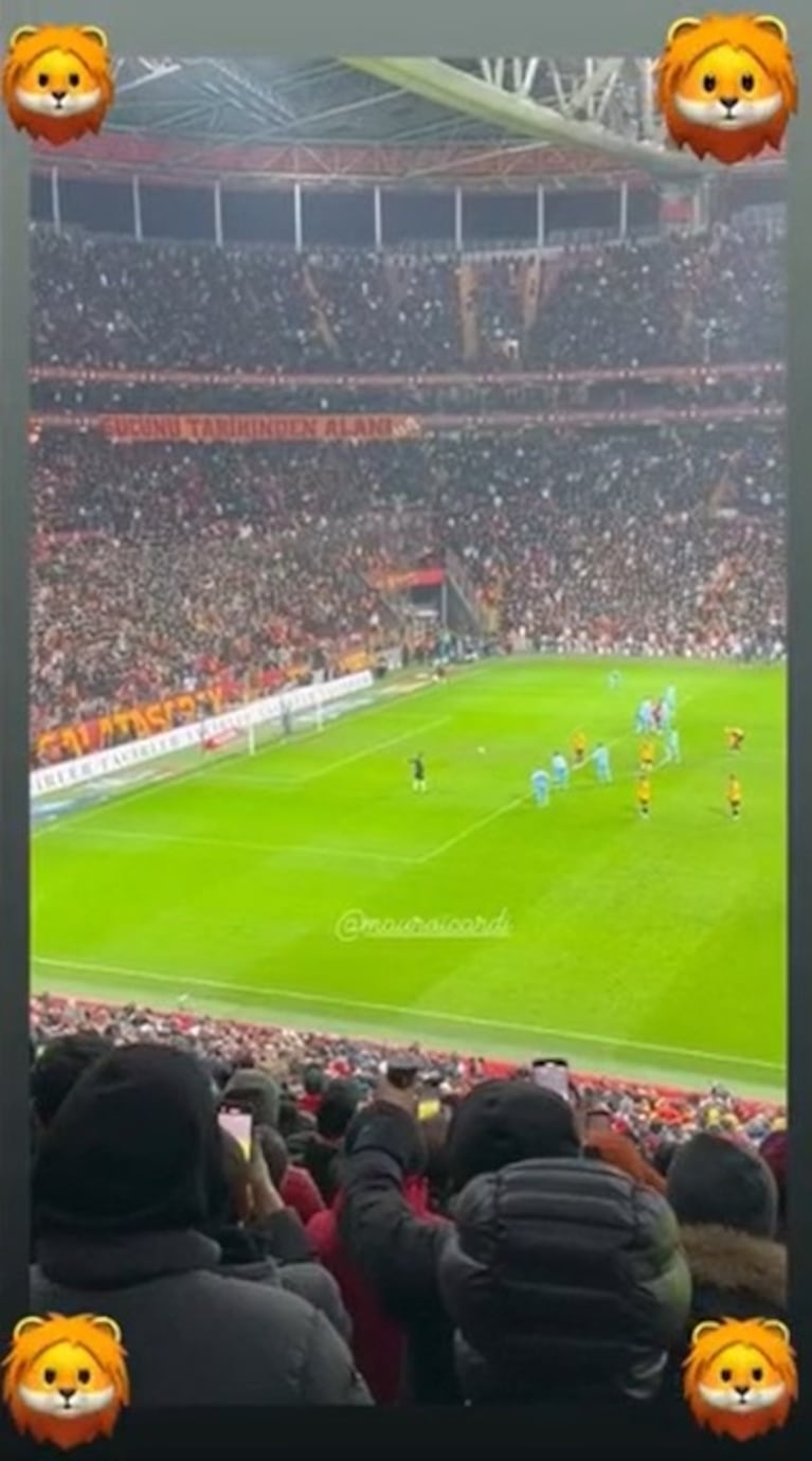Wanda Nara fue a la cancha a alentar a Mauro Icardi en medio de los rumores de reconciliación