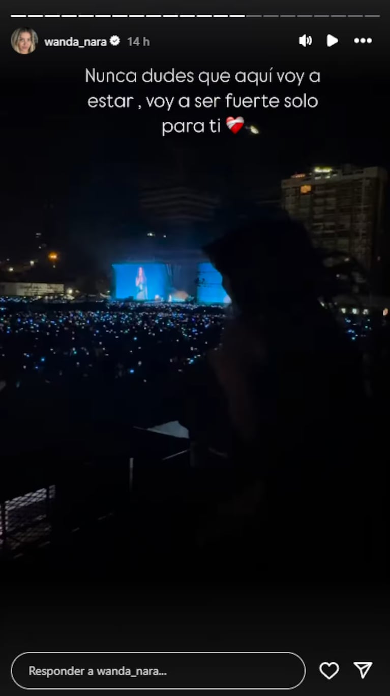 Wanda Nara fue a ver el show de Shakira en Vélez y desató la locura de en los fans. Crédito: Instagram