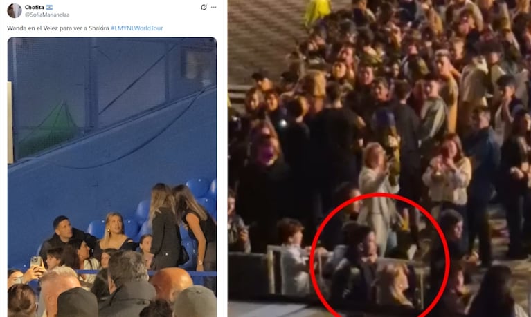 Wanda Nara fue a ver el show de Shakira en Vélez y desató la locura de en los fans. Crédito: X