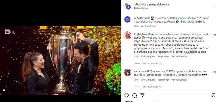 Wanda Nara ganó el Ballando con le stelle (Foto: Instagram @wanda_nara)