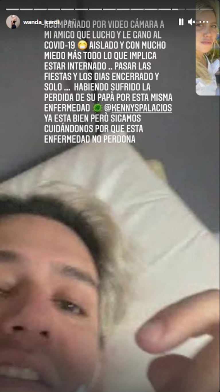 Wanda Nara habló del duro drama que vive su mejor amigo, Kennys Palacios: "Acompañando por videocámara; te queremos"