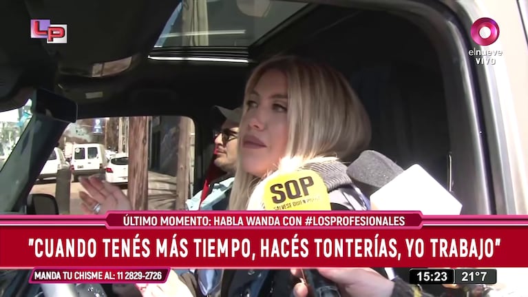 Wanda Nara habló en Los Profesionales de Siempre (Foto: captura de Canal 9).