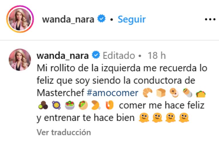 Wanda Nara habló sobre sus "rollitos" desde el gimnasio: "Comer me hace feliz y entrenar me hace bien"