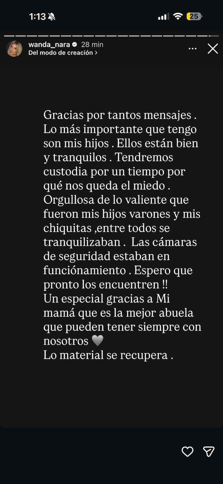 Wanda Nara habló tras el robo en su casa de Milán y reveló cómo están sus hijos. Crédito: Instagram