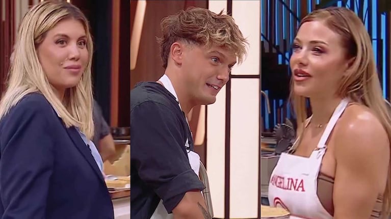 Wanda Nara, Ian Lucas y Evangelina Anderson en MasterChef Celebrity (Fotos: capturas Telefe)