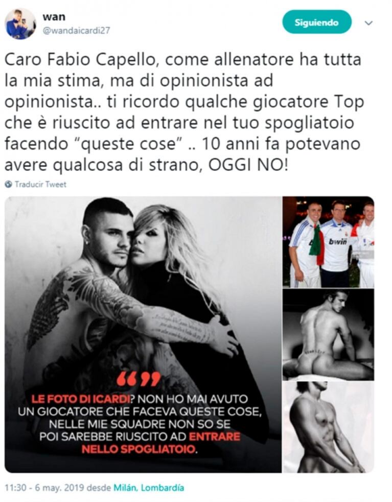 Wanda Nara, indignada por las críticas a sus fotos hot con Mauro Icardi… ¡a quien comparó con David Beckham!