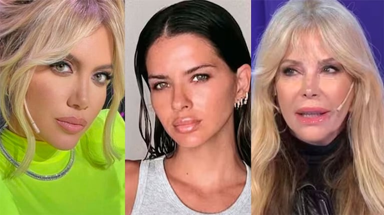 Wanda Nara, la China Suárez y Graciela Alfano (Fotos: redes sociales y captura de eltrece).