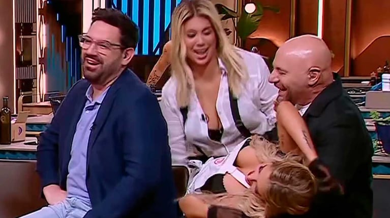 Wanda Nara., La Reini y Maxi López en MasterChef (Foto: captura Telefe)