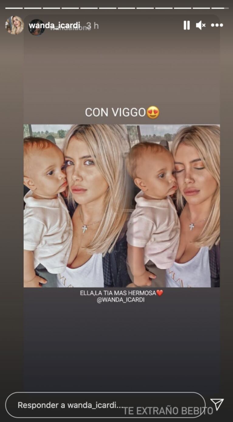 Wanda Nara le dedicó un mensaje súper tierno a Viggo, el hijo de su hermana Zaira: "Te extraño, bebito"