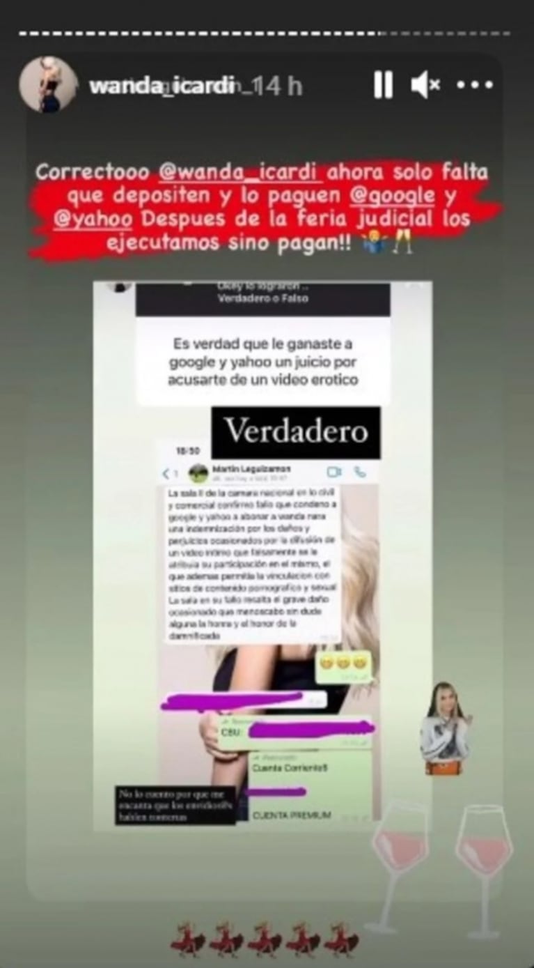 Wanda Nara le ganó un juicio millonario a Google: la Justicia no pudo determinar que fuera la del escandaloso video prohibido