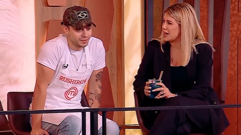Wanda Nara le preguntó a Rusherking por sus novias (captura de pantalla de Telefe, MasterChef)