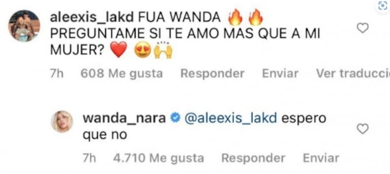 Wanda Nara le respondió re picante a un seguidor que le dijo que gusta más de ella que de su esposa