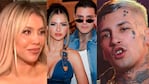 Wanda Nara, Mauro Icardi, la China Suárez y L-Gante (Fotos: capturas de América y redes sociales).