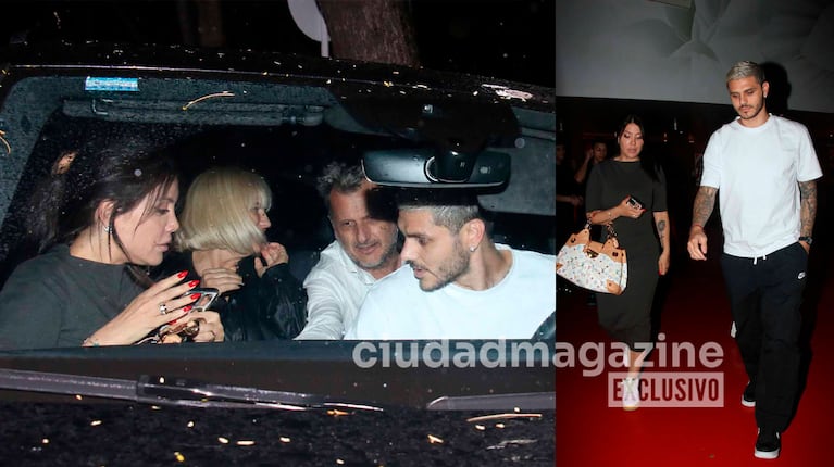 Wanda Nara, Mauro Icardi, Nora Colosimo y su novio. (Foto: Movilpress)