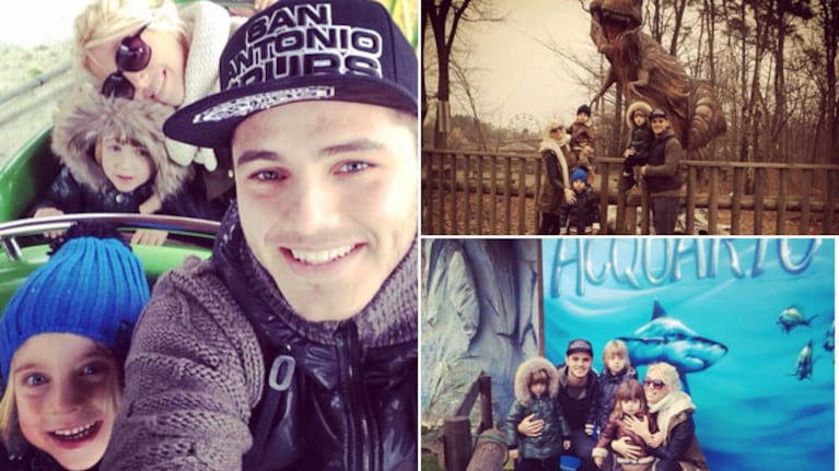 Wanda Nara, Mauro Icardi y los hijos de la modelo. (Foto: Twitter)