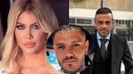 Wanda Nara, Mauro Icardi y Nicolás Payarola (Fotos: redes sociales).