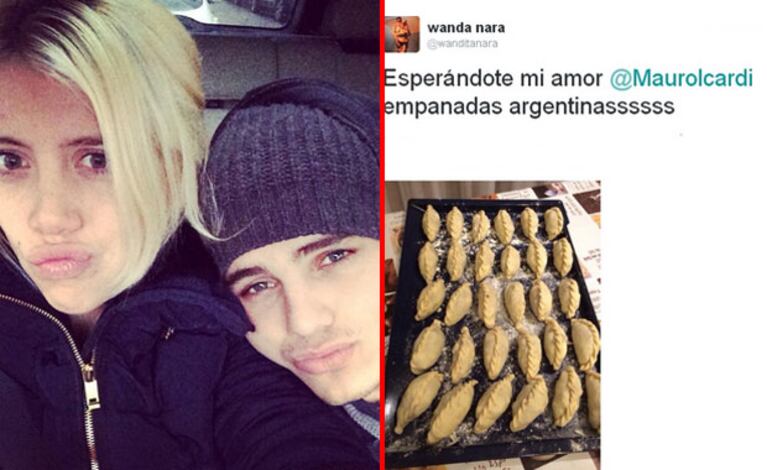 Wanda Nara, Mauro Icardi y un mimo bien argentino. (Foto: Twitter)
