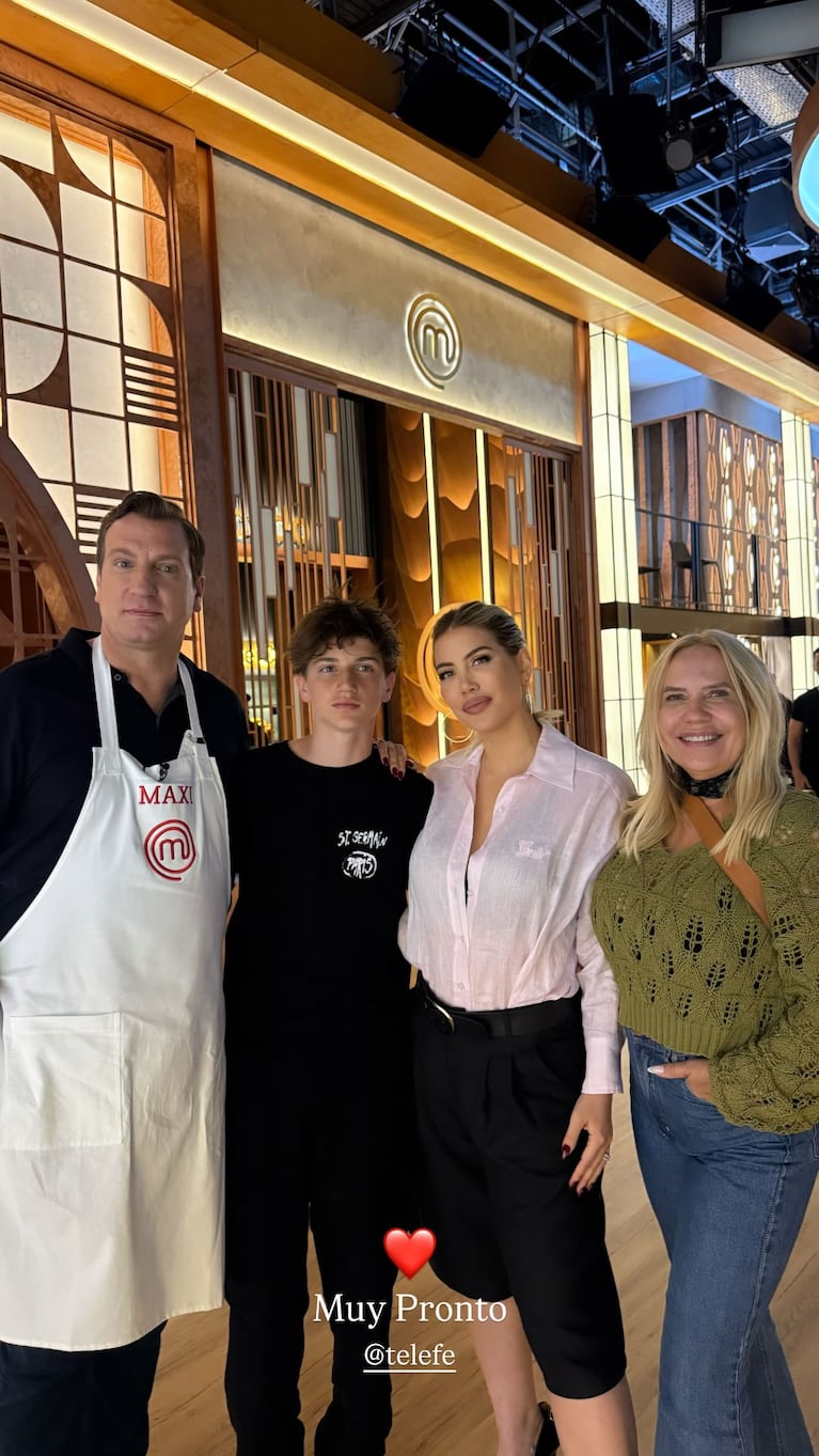 Wanda Nara mostró el apoyo de Maxi López y de toda su familia en MasterChef. Crédito: Instagram