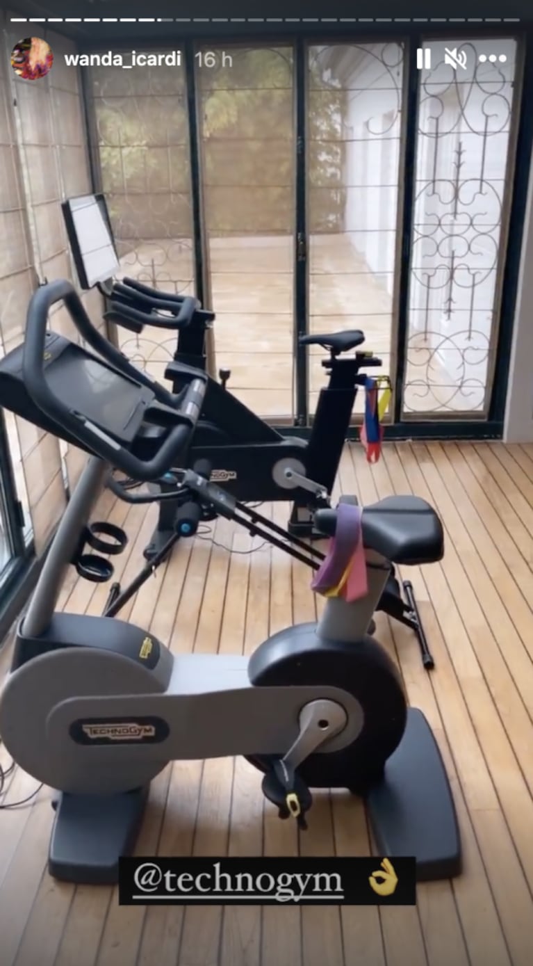 Wanda Nara mostró inéditas imágenes de su espectacular gimnasio en su casa parisina