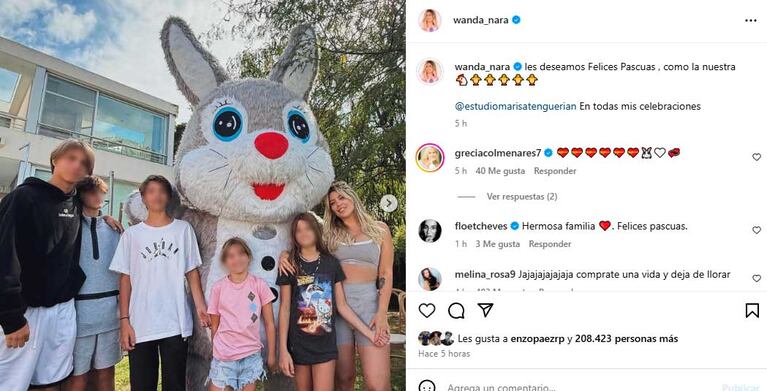 Wanda Nara mostró su celebración de Pascuas en familia  (Foto: Intagram @wanda_nara)
