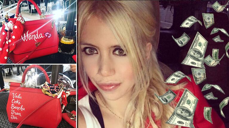 Wanda Nara mostró su costosa cartera personalizada Dolce & Gabbana.