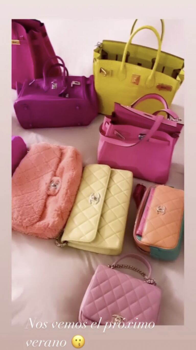 Wanda Nara mostró su inmensa y costosa colección de carteras de marcas de lujo: "Estas son las de verano"