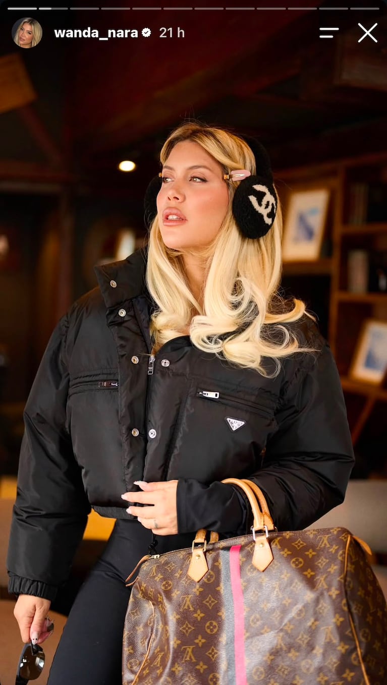 Wanda Nara mostró su look para los días de frío en el Sur (Foto: Instagram).
