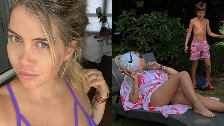 Wanda Nara mostró su secreto low cost para divertir a sus hijos: No hay verano, ni infancia sin pelopincho