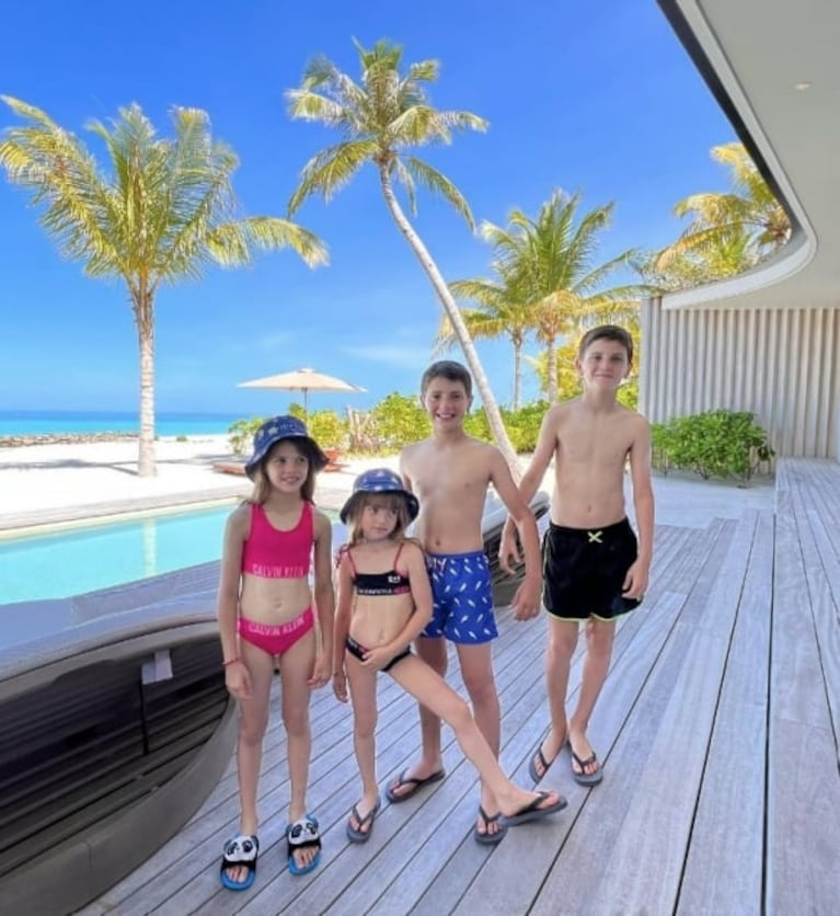 Wanda Nara mostró sus paradisíacas vacaciones con Mauro Icardi y sus hijos en Maldivas: "Mi pequeño mundo"