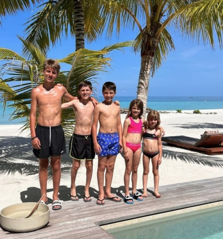 Wanda Nara mostró sus paradisíacas vacaciones con Mauro Icardi y sus hijos en Maldivas: "Mi pequeño mundo"