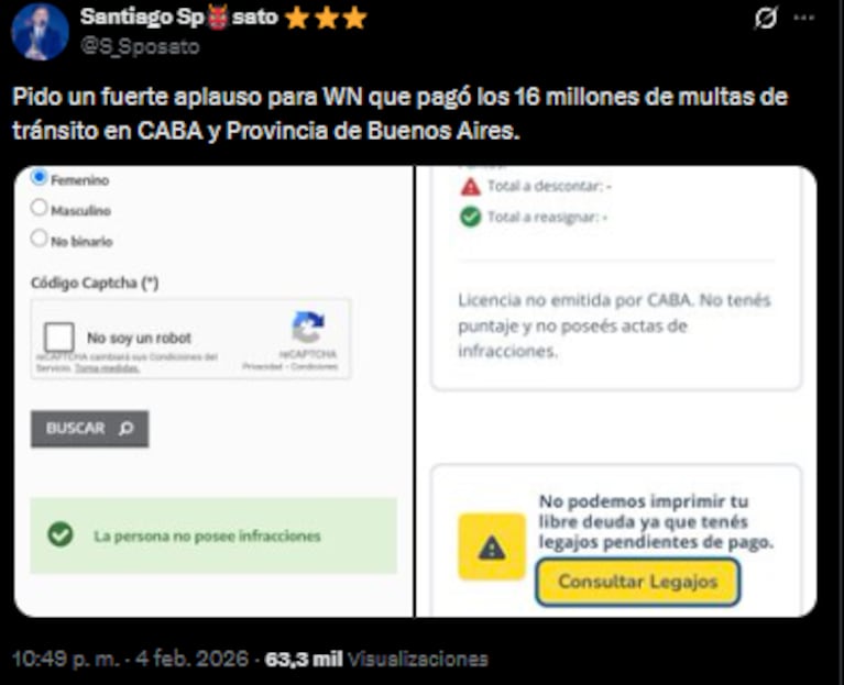Wanda Nara pagó 16 millones en multas de tránsito. Crédito: X