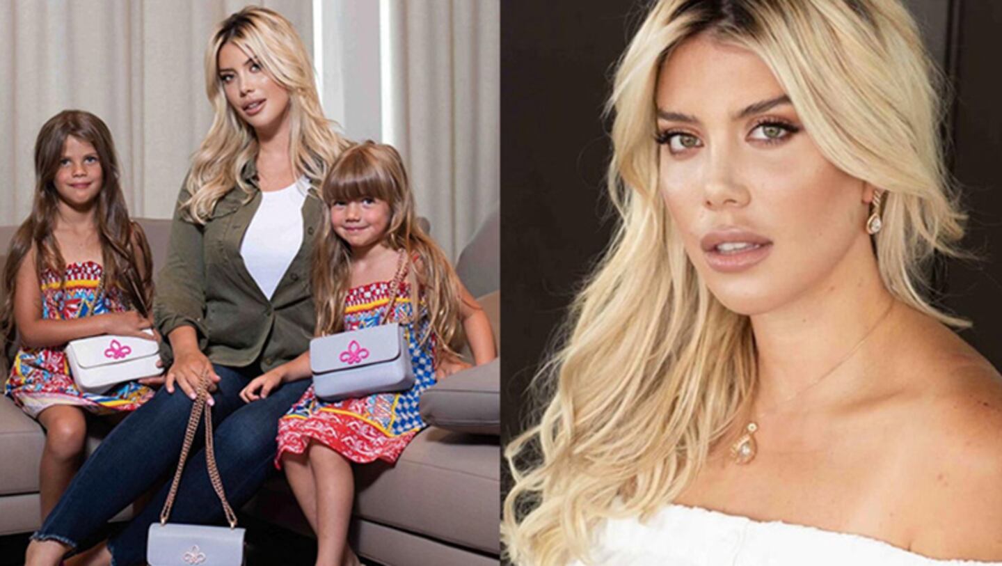 Wanda Nara posó junto a sus hijas Francesca e Isabella Icardi.