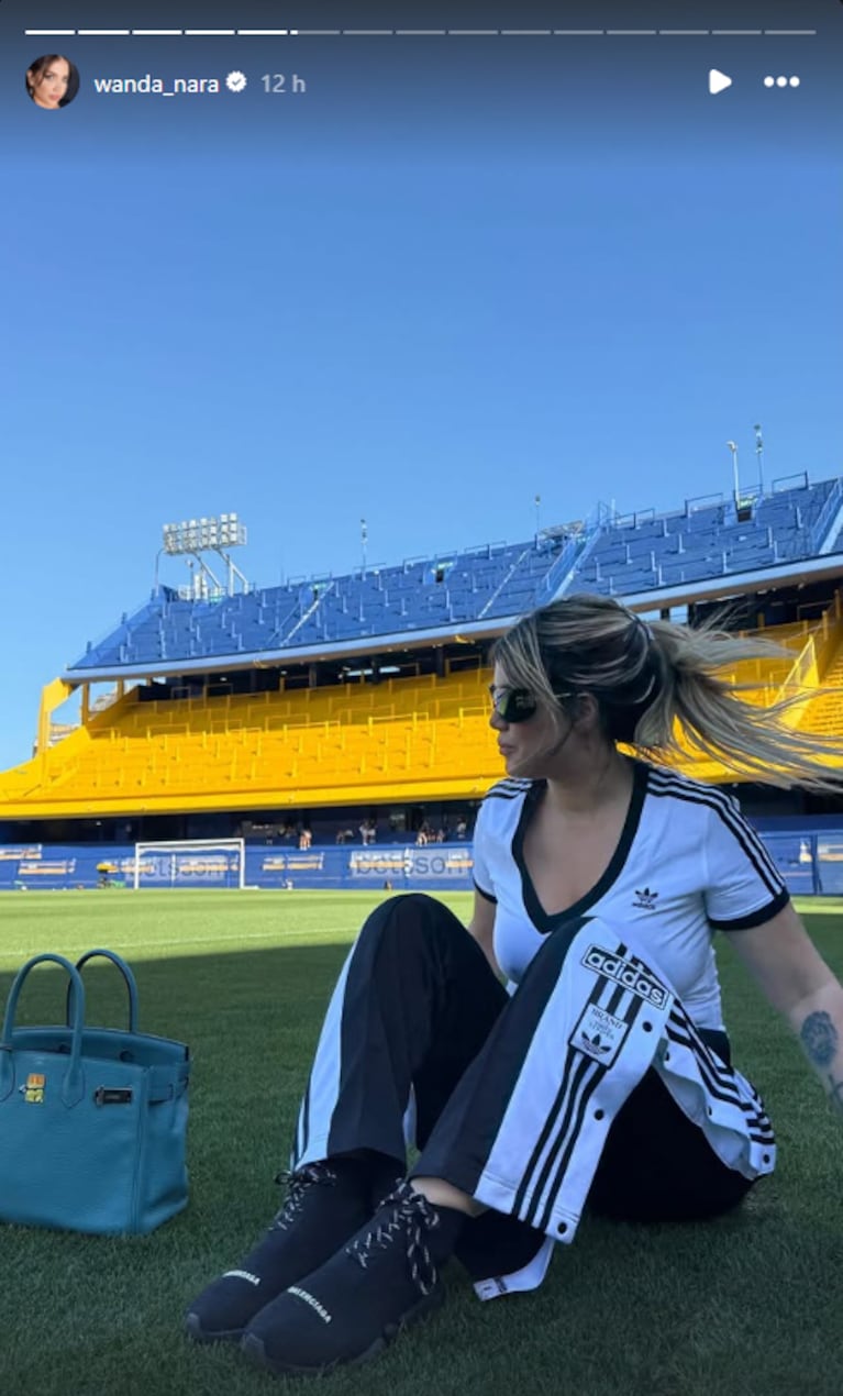 Wanda Nara posó para una publicidad en la cancha de Boca. (Foto: Instagram/@wanda_nara)