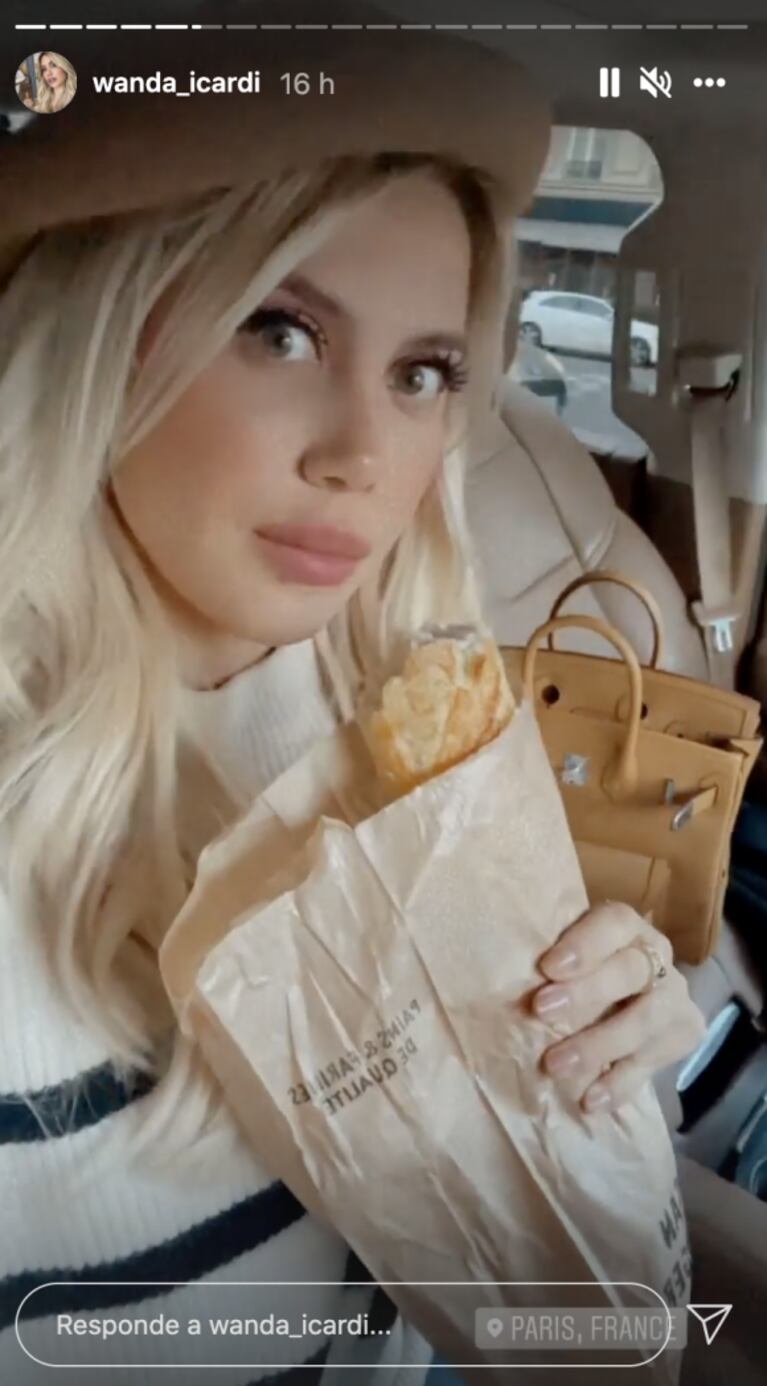 Wanda Nara protagonizó una llamativa sesión de fotos comiendo una baguette: "Mi felicidad es tan simple"