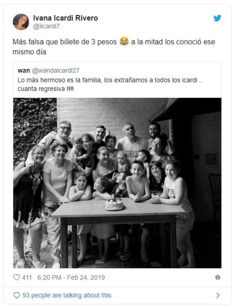 Wanda Nara publicó un tweet ¿con mensaje oculto para Ivana Icardi? y ella respondió con todo: "Más falsa que billete de 3 pesos"
