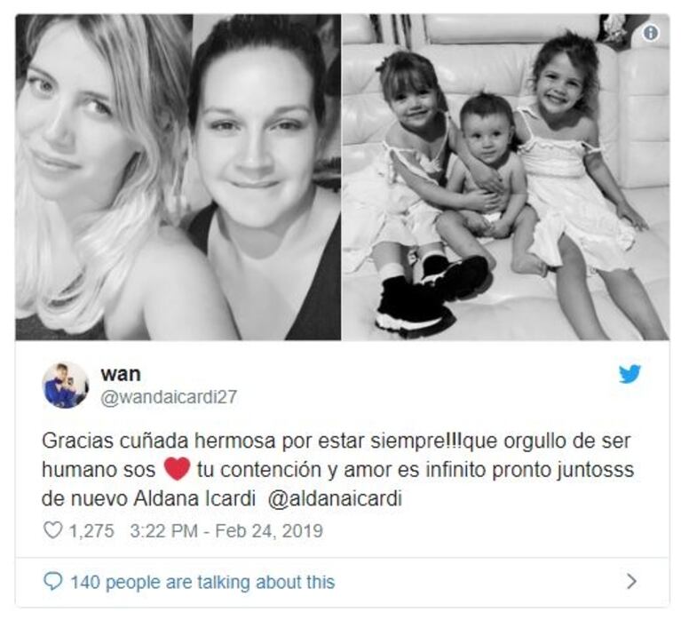 Wanda Nara publicó un tweet ¿con mensaje oculto para Ivana Icardi? y ella respondió con todo: "Más falsa que billete de 3 pesos"