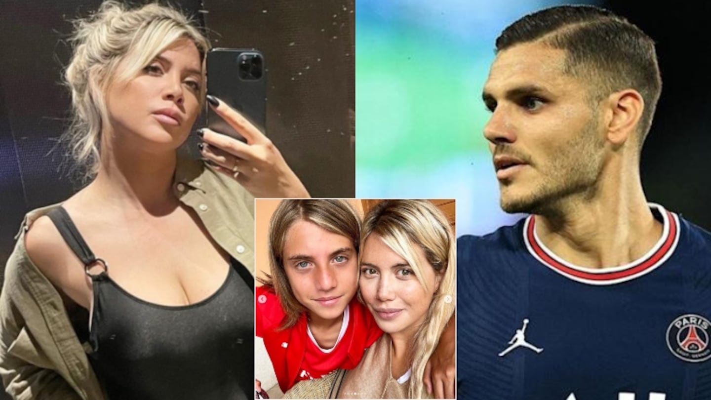 Wanda Nara reaccionó a la versión de que su hijo Valentino se lleva mal con Mauro Icardi (Fotos: Web)