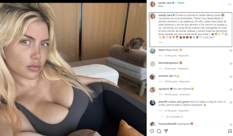  Wanda Nara reflexionó sobre la maternidad y la pareja: se identificó con una leona y explicó el motivo