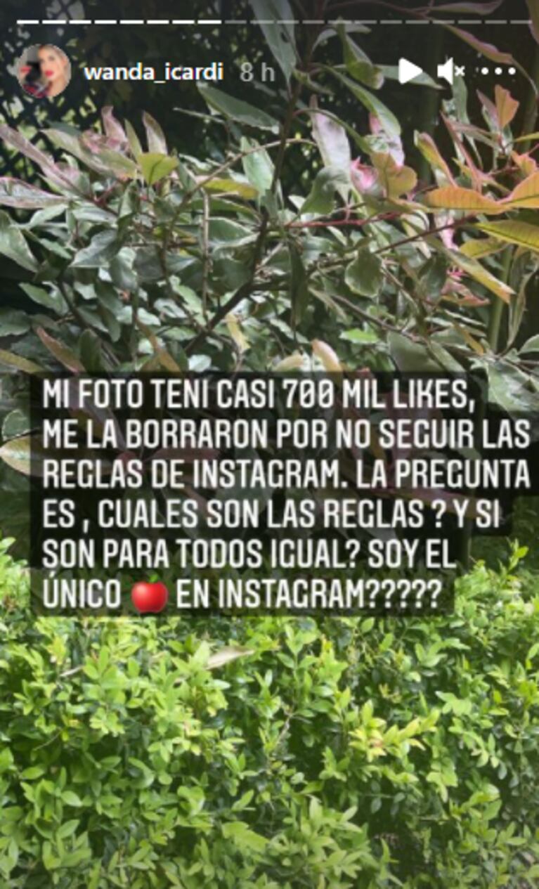 Wanda Nara republicó una foto sexy que le habían censurado ¡y se refirió a Sol Pérez!: "La envidia entre mujeres es una de las cosas más feas"
