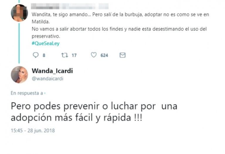 Wanda Nara respaldó a Amalia Granata y declaró su fuerte posicionamiento: "Matar es ir a lo más fácil" 