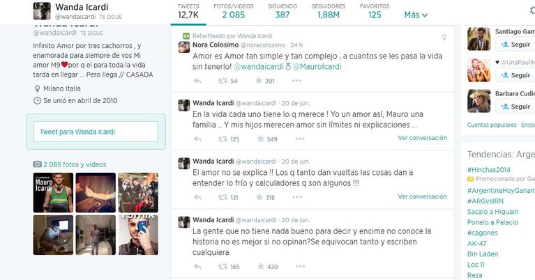 Wanda Nara salió a bancar a Mauro Icardi. (Foto: Twitter @wandaicardi)