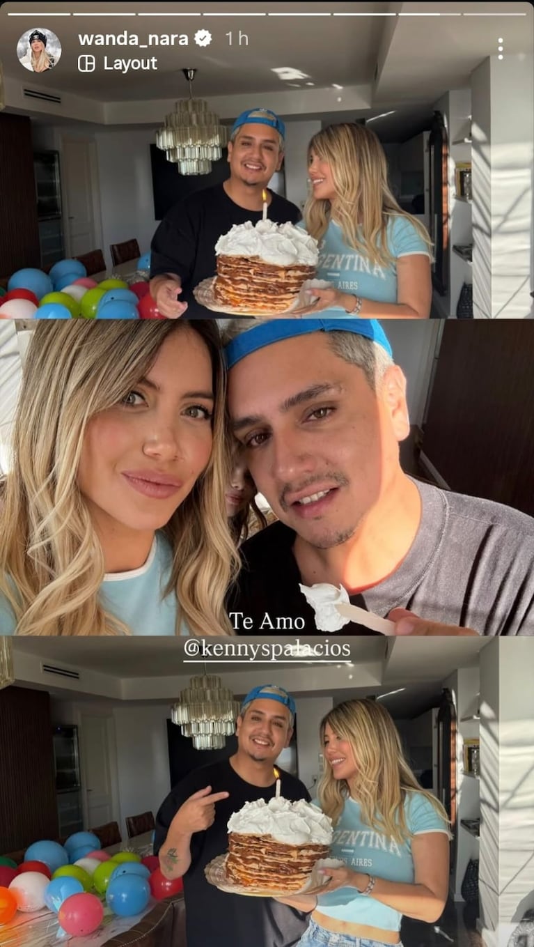 Wanda Nara saludó a Kennys Palacios por su cumpleaños (Foto: Instagram/@wanda_nara).