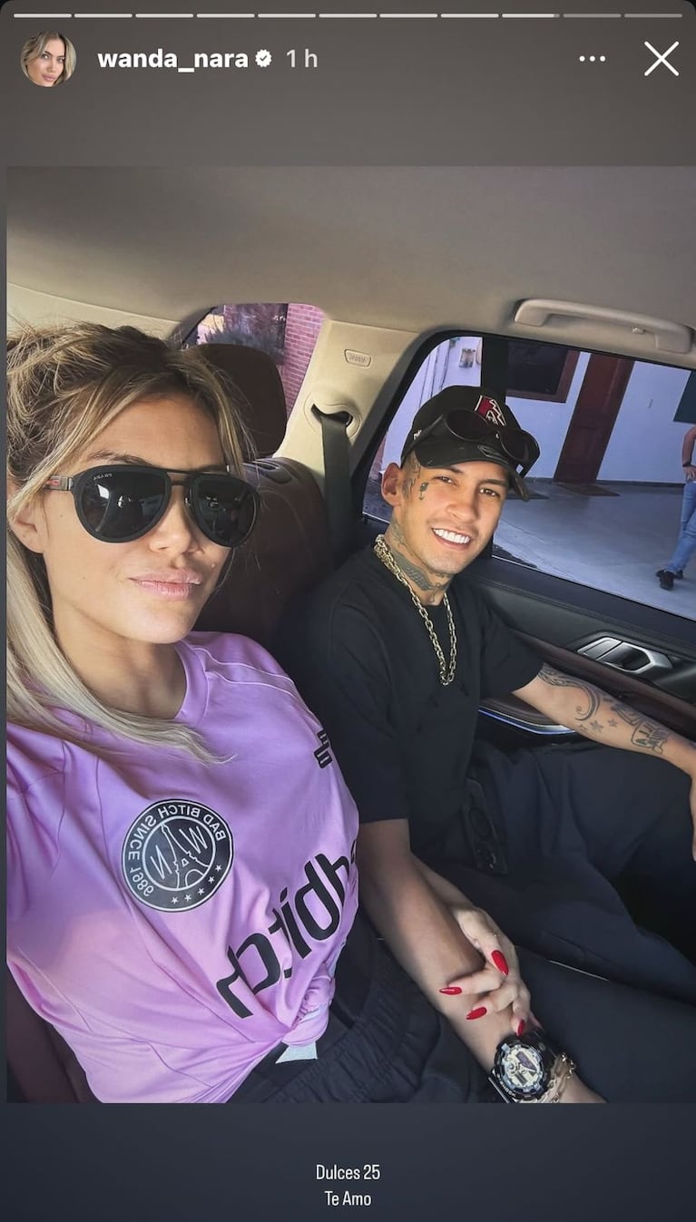 Wanda Nara saludó a L-Gante por su cumpleaños (Foto: captura de Instagram/@wanda_nara).
