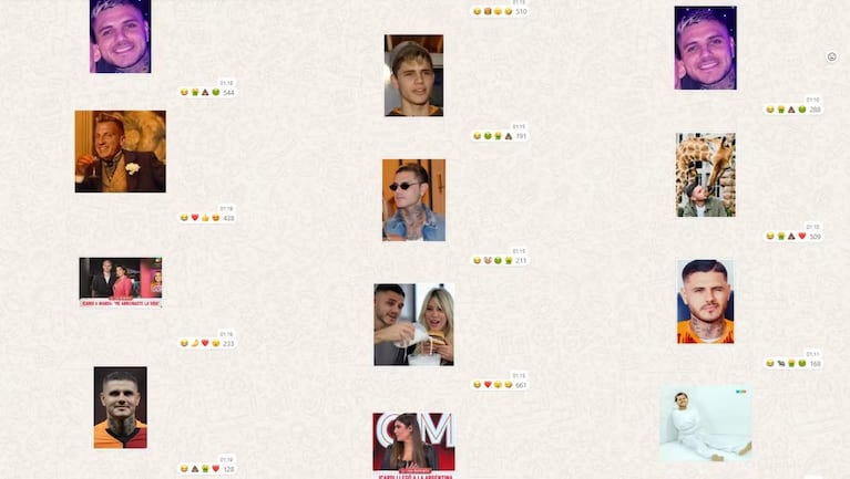 Wanda Nara se burló de Mauro Icardi y Maxi López con stickers en su canal de WhatsApp | Créditos: captura canal de WhatsApp Wanda Nara