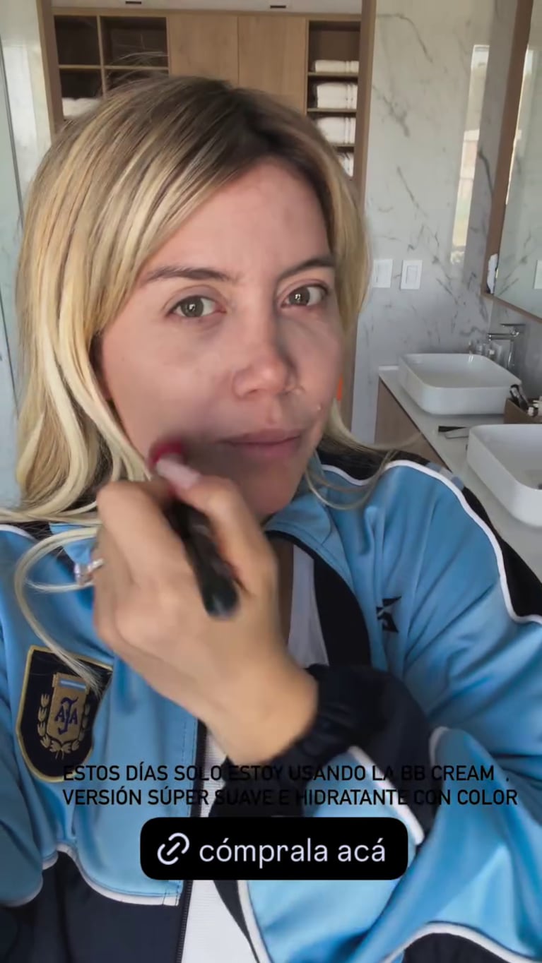 Wanda Nara se mostró a cara lavada(Foto: captura de Instagram).