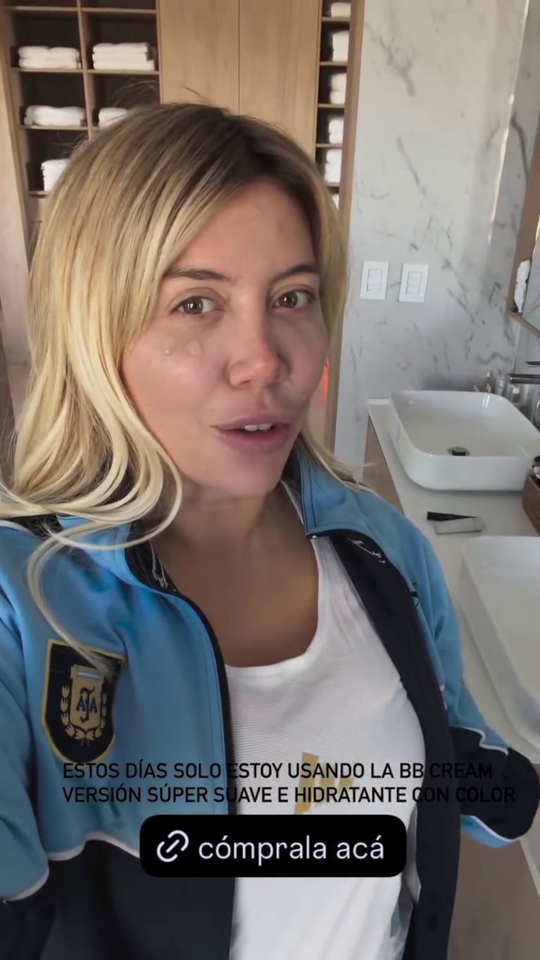 Wanda Nara se mostró a cara lavada(Foto: captura de Instagram).